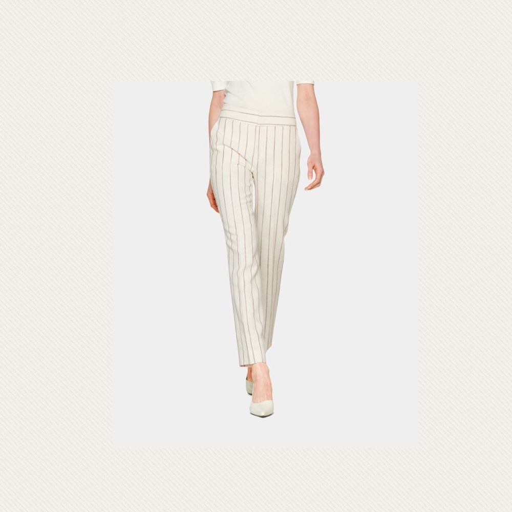 Suistudio Lane Classic Trousers in Off White Sand Stripe